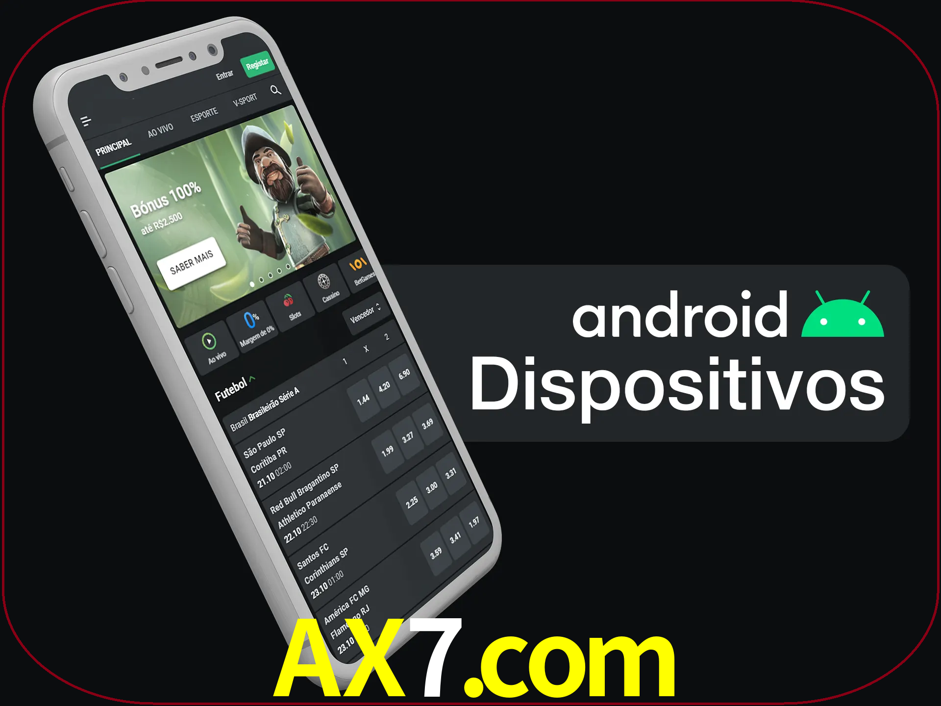 O aplicativo suporta a maioria de todos os dispositivos Android.